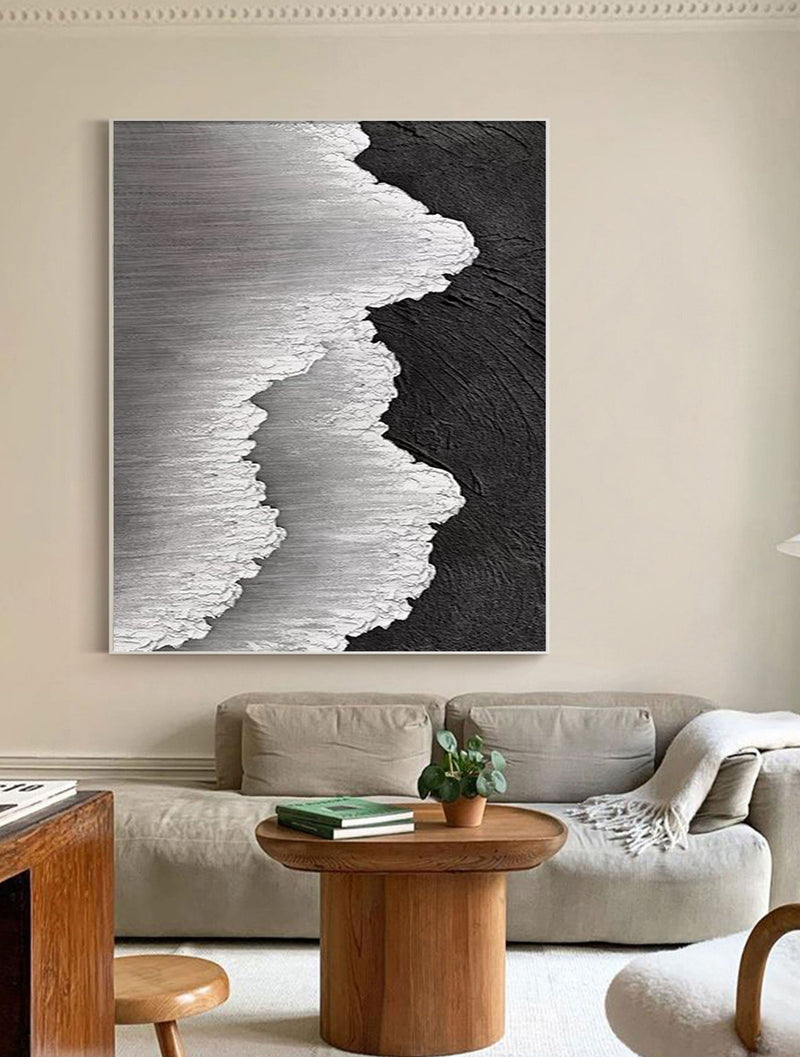 Black & White Abstract Painting #CXA 00403