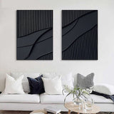 Shadow Waves Abstract Painting SET OF 2