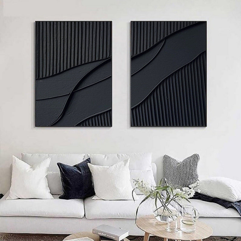 Shadow Waves Abstract Painting SET OF 2