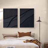 Shadow Waves Abstract Painting SET OF 2