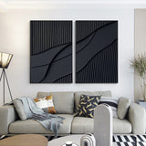 Shadow Waves Abstract Painting SET OF 2