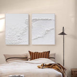 Textured White Serenity Abstract Painting SET OF 2