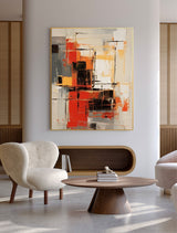 Beige & Brown Abstract Painting #CXA 00701