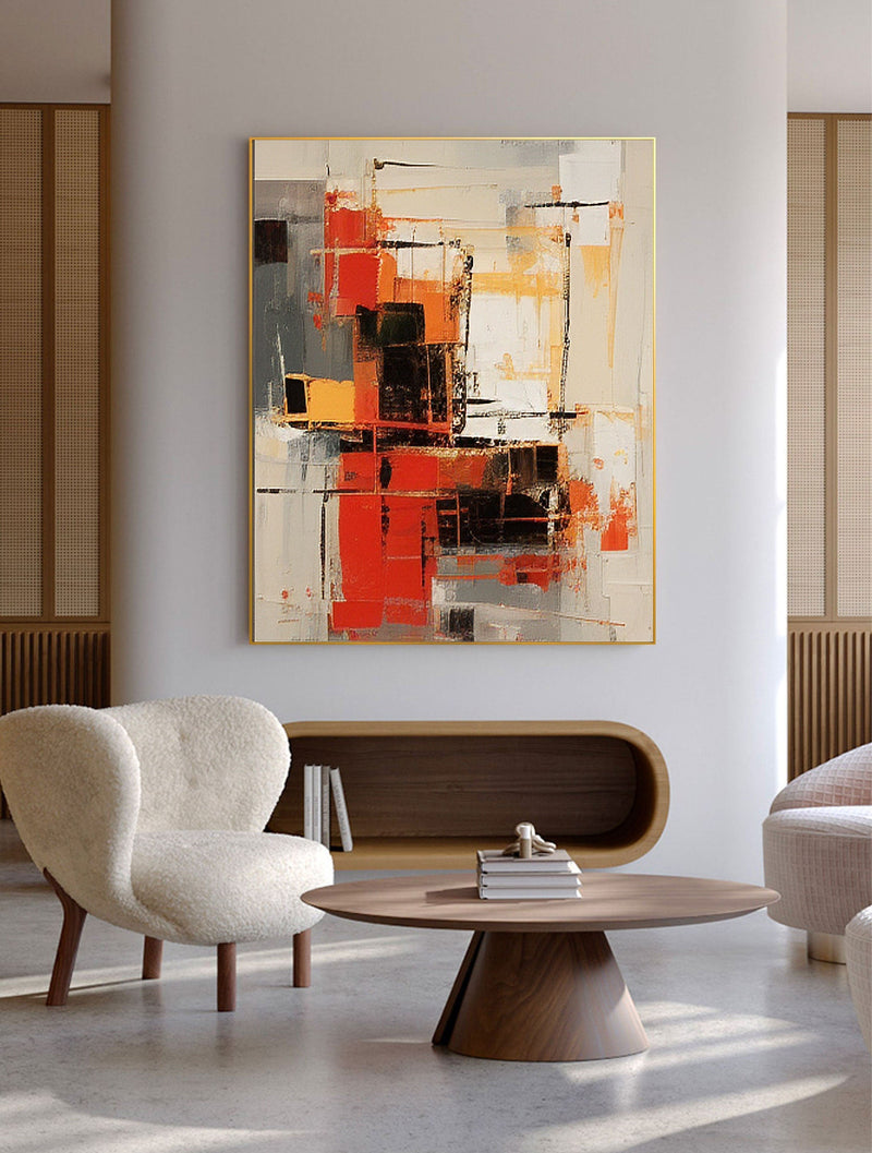 Beige & Brown Abstract Painting #CXA 00701