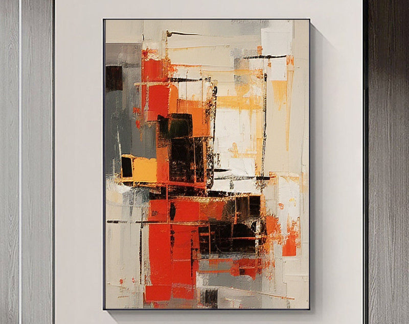 Beige & Brown Abstract Painting #CXA 00701