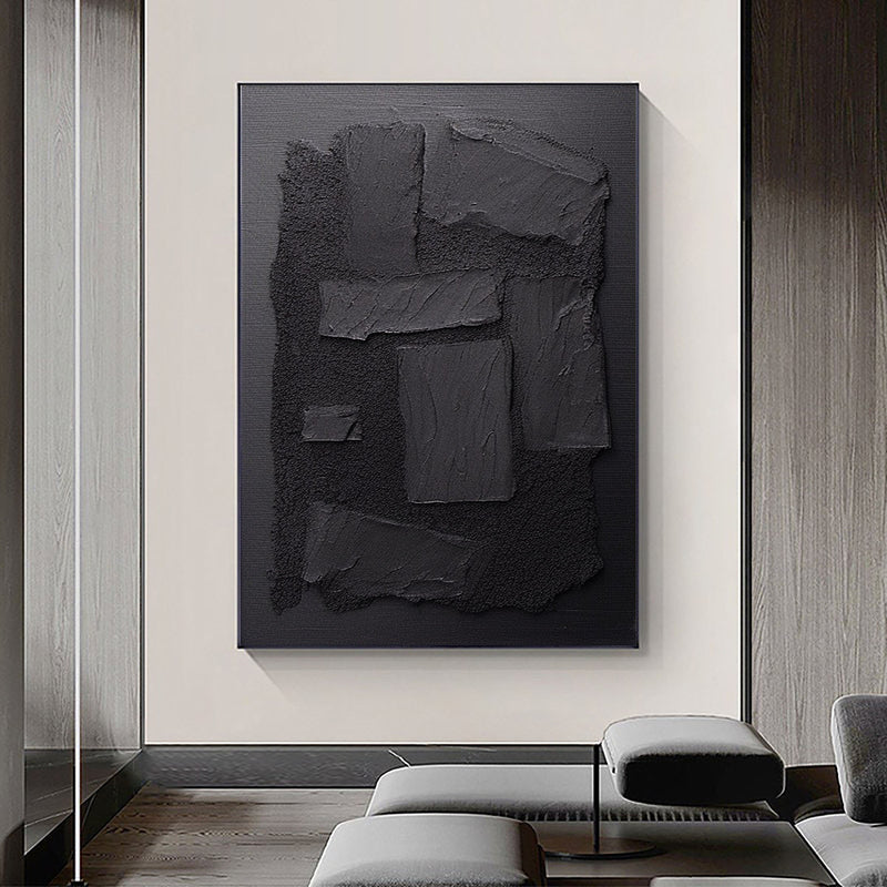 Black Abstract Painting #CXA 00502