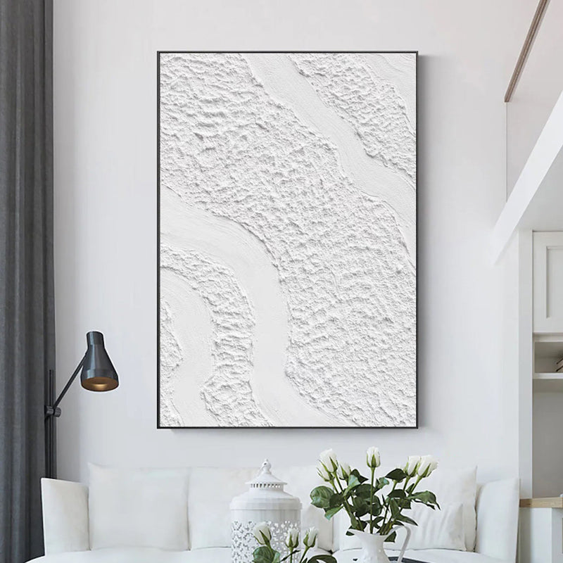 White Minimalist Abstract Painting #CXA 00306