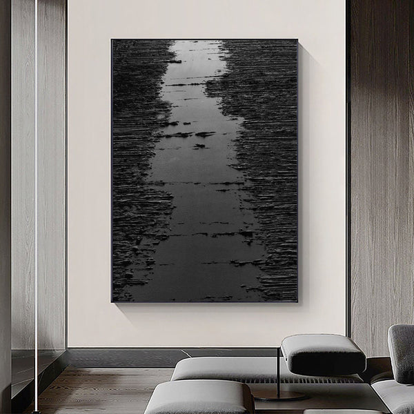 Black & White Abstract Painting #CXA 00303