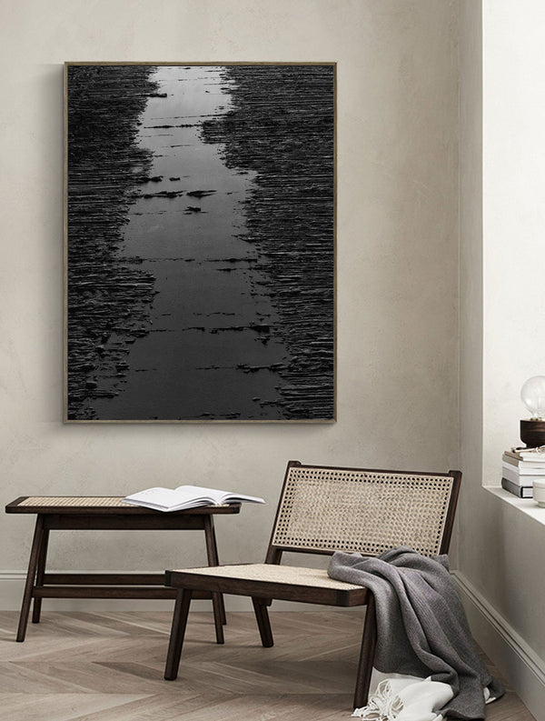 Black & White Abstract Painting #CXA 00303
