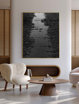 Black & White Abstract Painting #CXA 00303