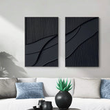 Shadow Waves Abstract Painting SET OF 2