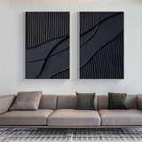 Shadow Waves Abstract Painting SET OF 2