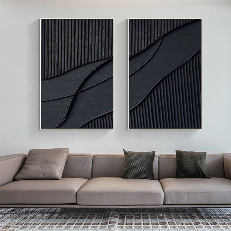 Shadow Waves Abstract Painting SET OF 2