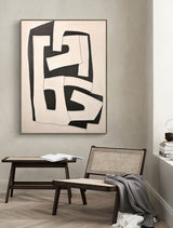 Beige & Brown Abstract Painting #CXA 00102