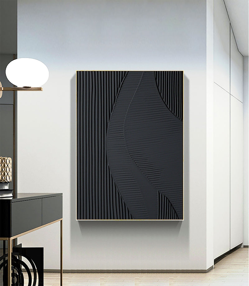 Black & White Abstract Painting #CXA 00803