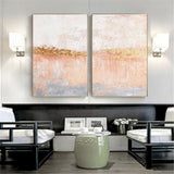 Golden Horizon Abstract Painting SET OF 2