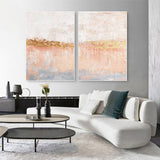 Golden Horizon Abstract Painting SET OF 2