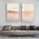 Golden Horizon Abstract Painting SET OF 2