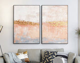 Golden Horizon Abstract Painting SET OF 2