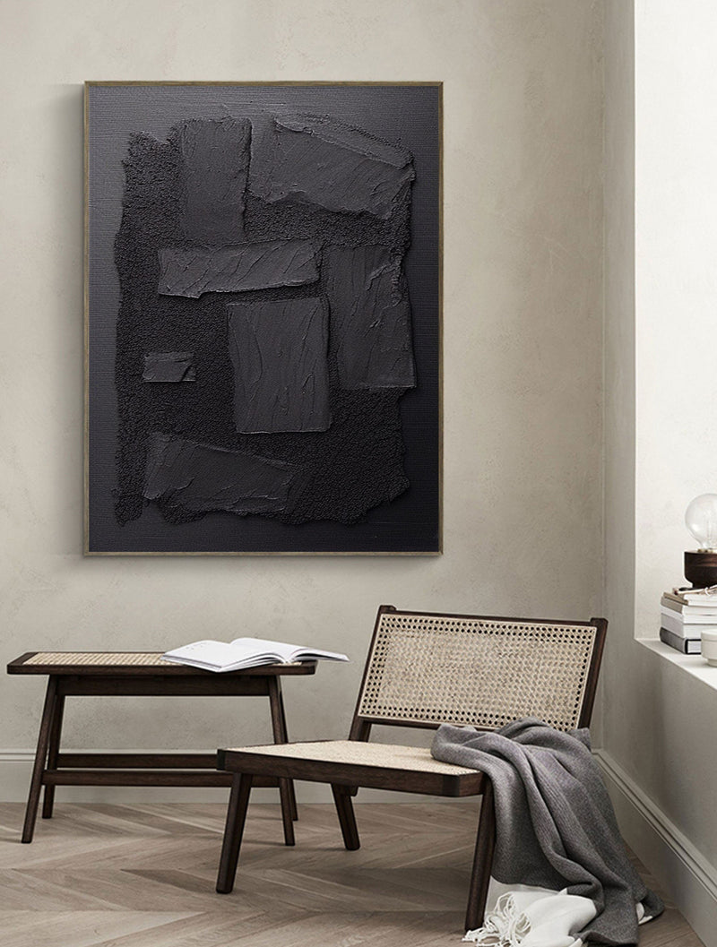 Black Abstract Painting #CXA 00502