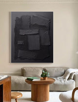 Black Abstract Painting #CXA 00502
