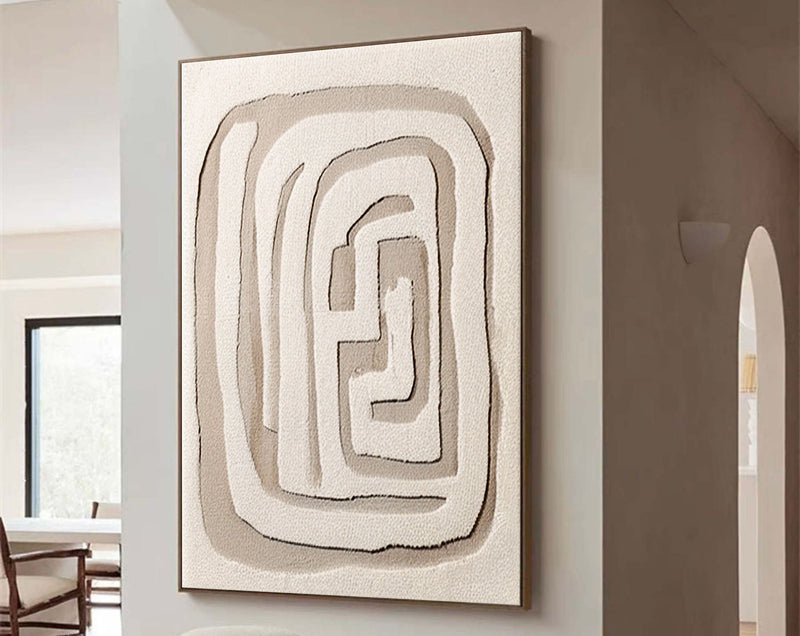 Beige & Brown Abstract Painting #CXA 015