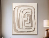 Beige & Brown Abstract Painting #CXA 015