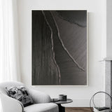 Black Minimalist Abstract Painting #AVG 00202