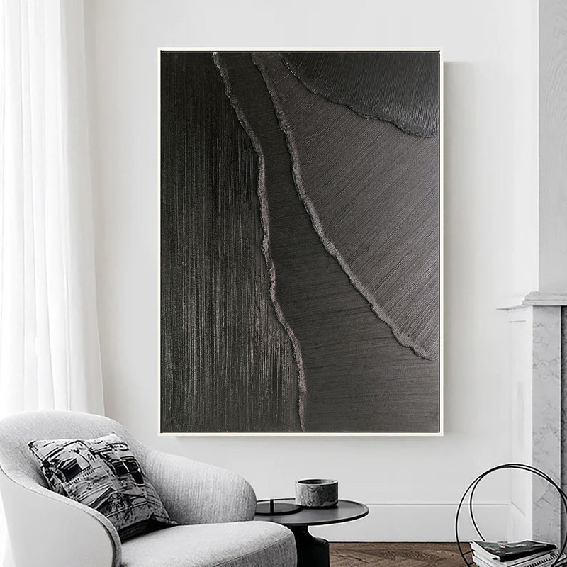 Black Minimalist Abstract Painting #AVG 00202