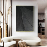 Black Minimalist Abstract Painting #AVG 00202