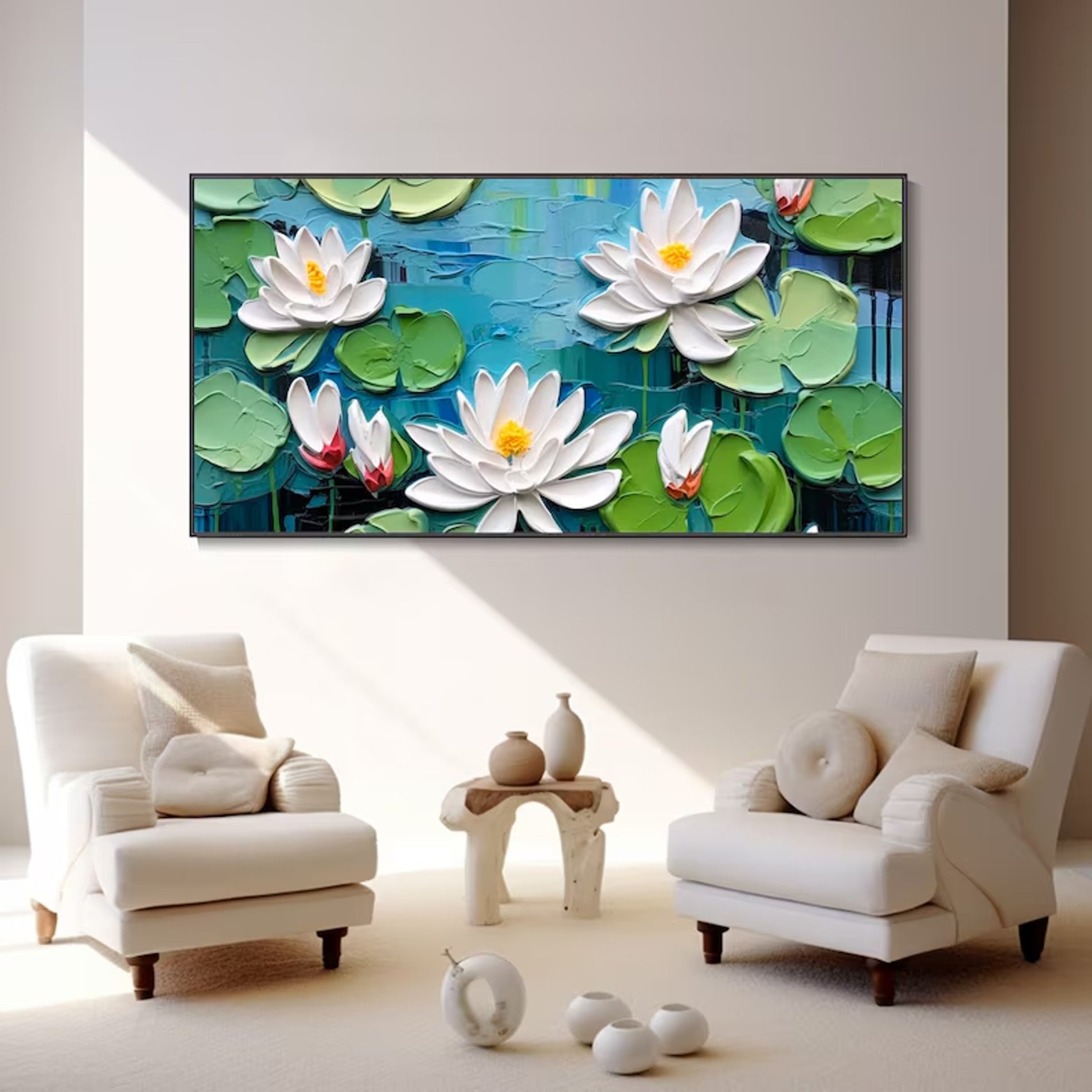 Custom Original 3D Textured Abstract Flower Painting On Canvas