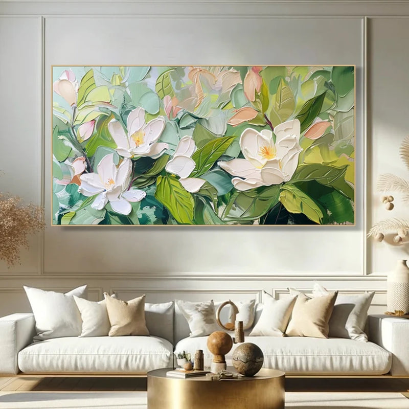 Custom Original 3D Textured Abstract Flower Painting On Canvas