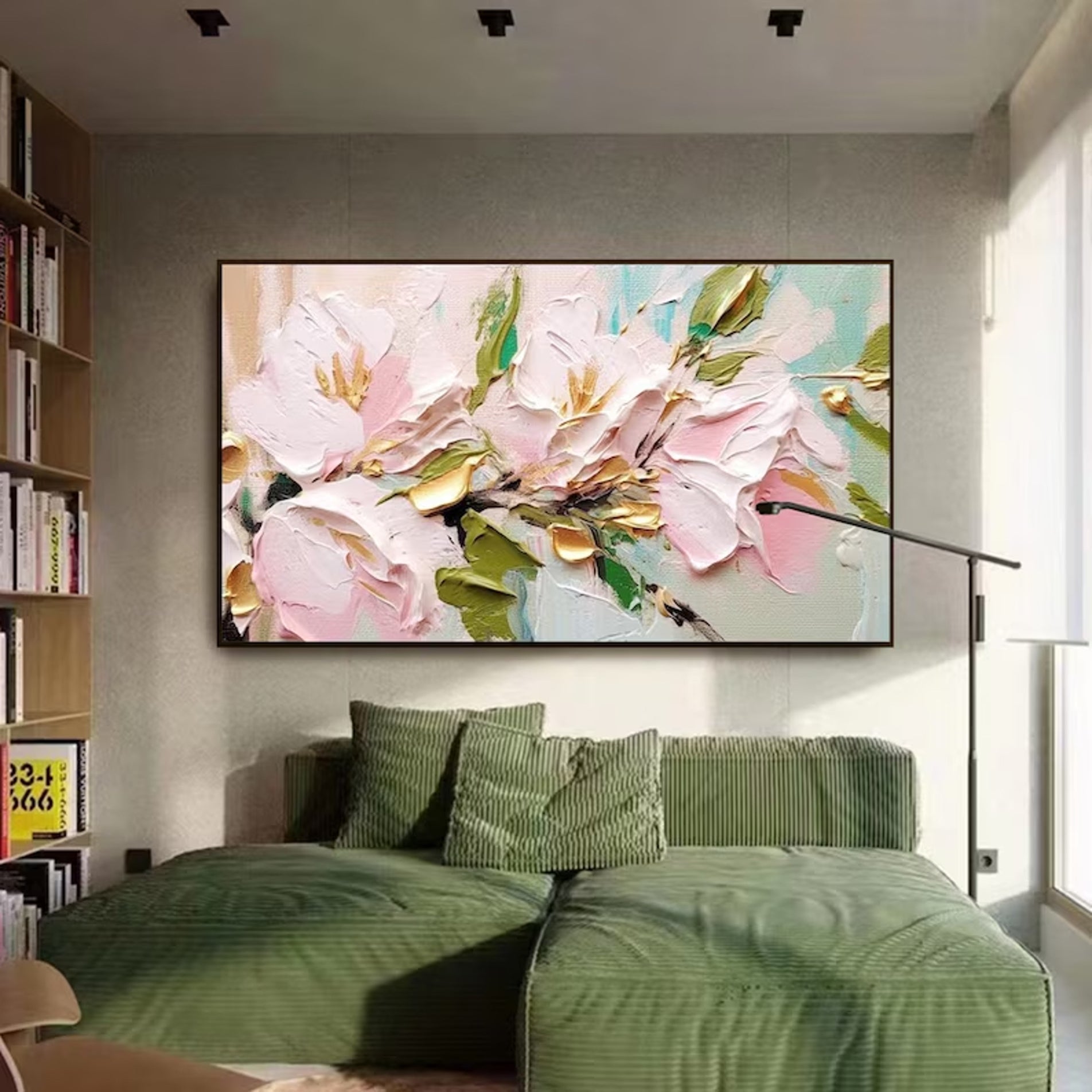 Custom Original 3D Textured Abstract Flower Painting On Canvas